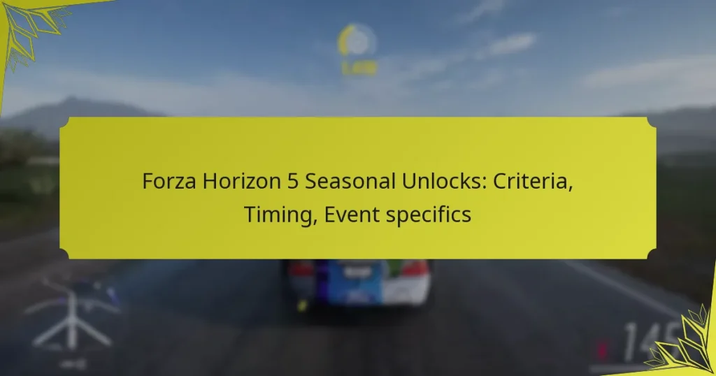 Forza Horizon 5 Seasonal Unlocks: Criteria, Timing, Event specifics