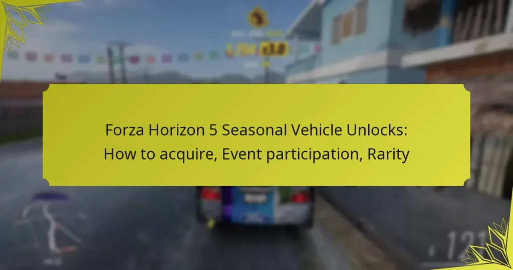 Forza Horizon 5 Seasonal Vehicle Unlocks: How to acquire, Event participation, Rarity