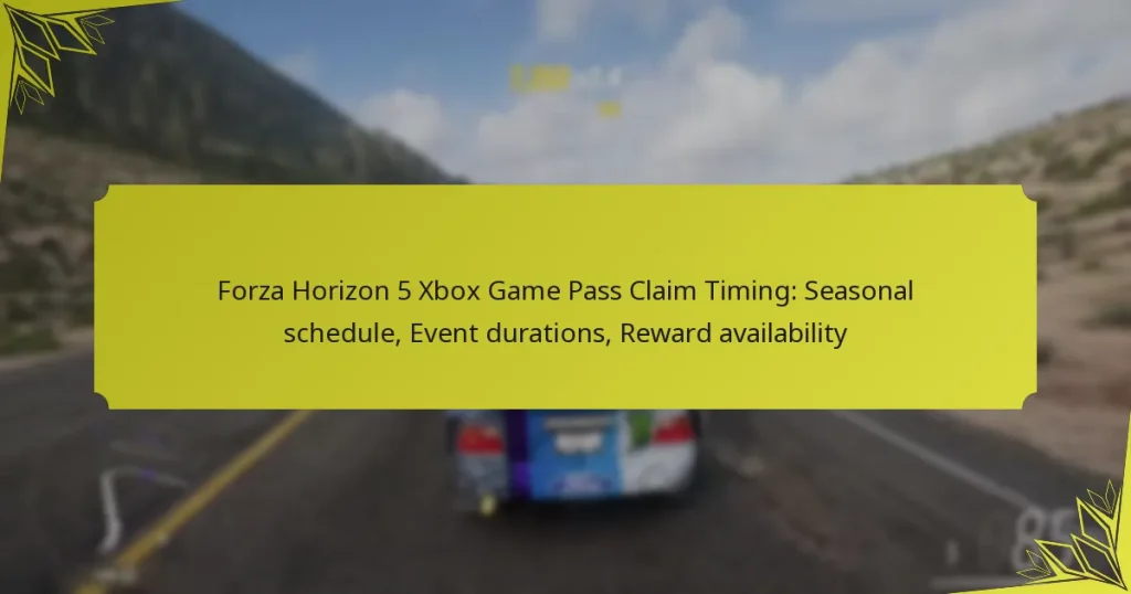 Forza Horizon 5 Xbox Game Pass Claim Timing: Seasonal schedule, Event durations, Reward availability