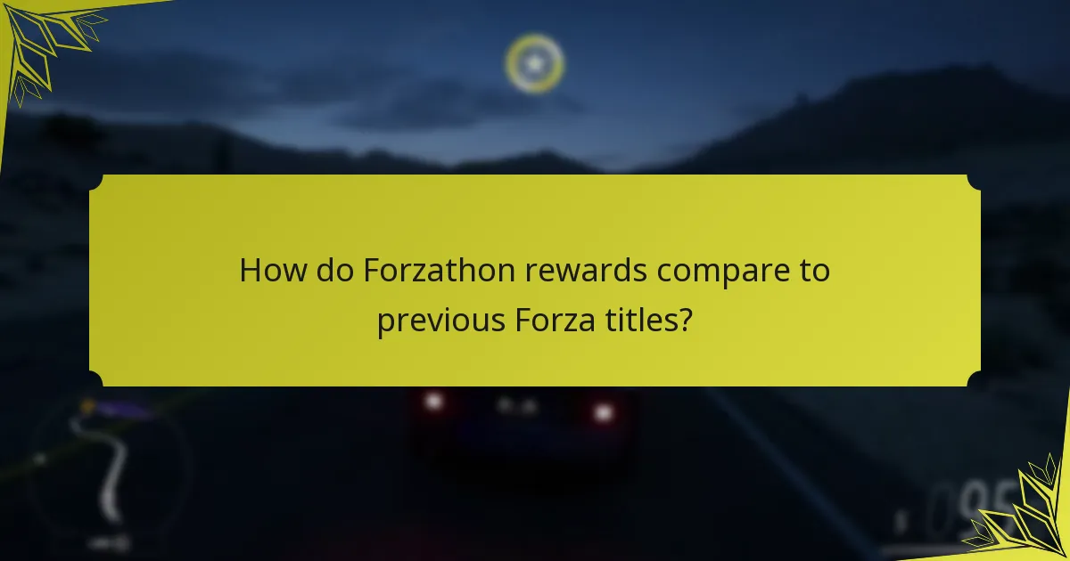 How do Forzathon rewards compare to previous Forza titles?