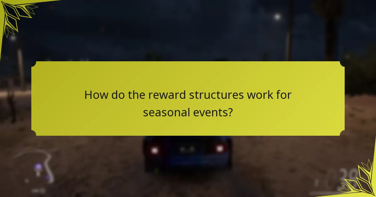 How do the reward structures work for seasonal events?