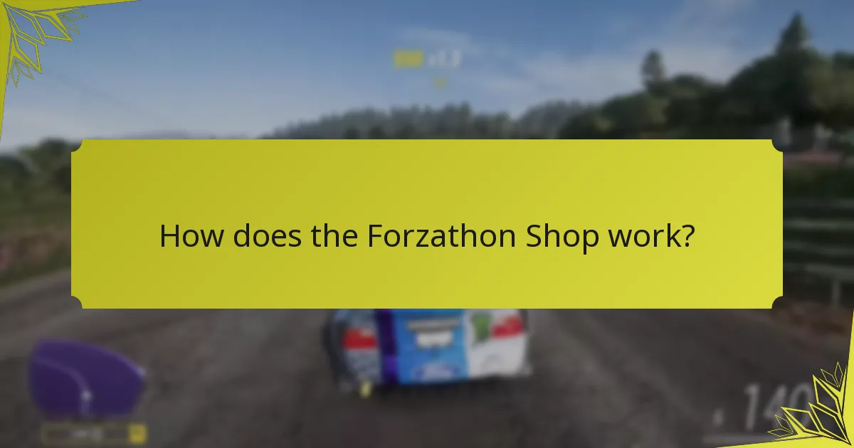 How does the Forzathon Shop work?