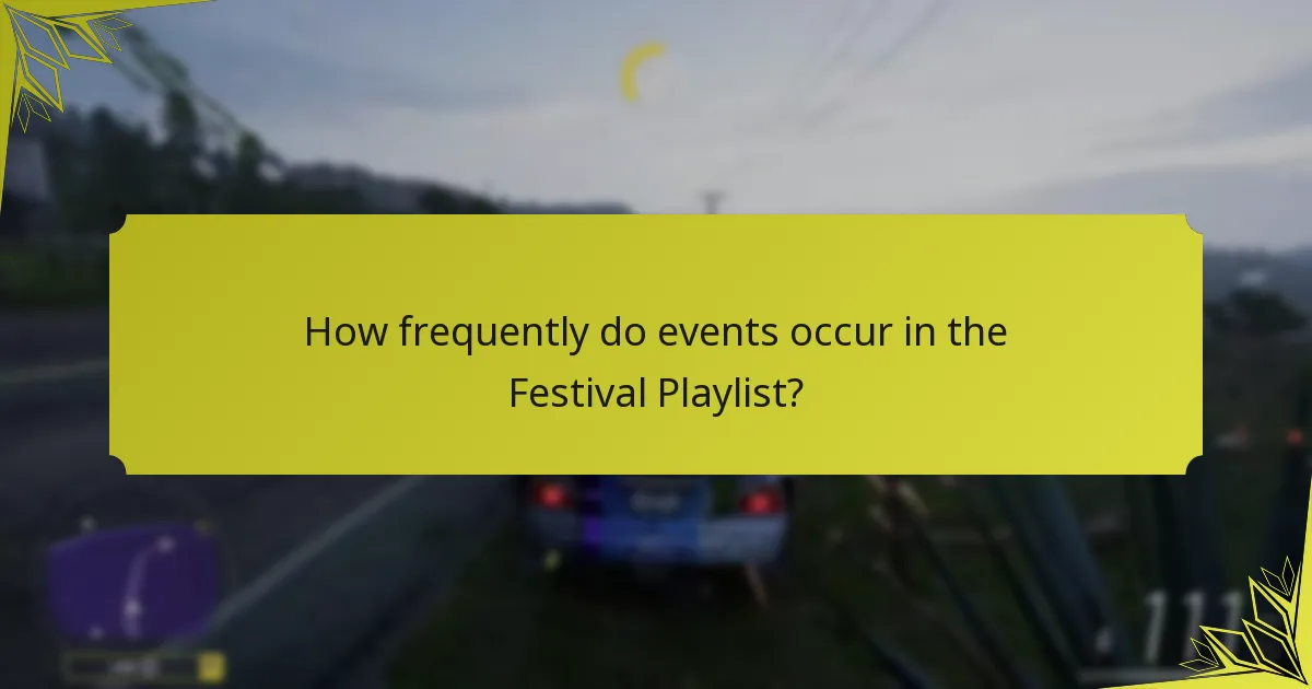 How frequently do events occur in the Festival Playlist?
