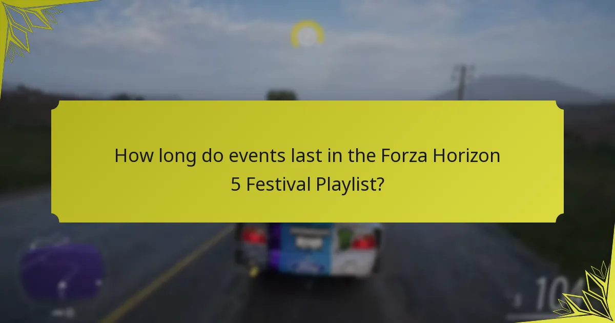 How long do events last in the Forza Horizon 5 Festival Playlist?