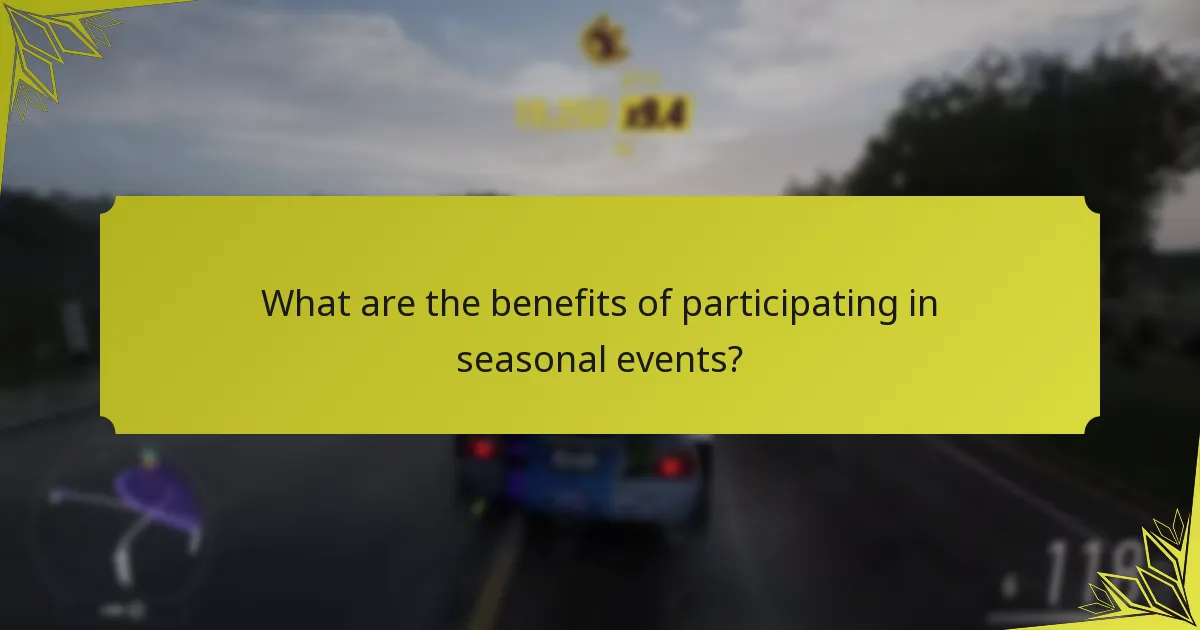 What are the benefits of participating in seasonal events?