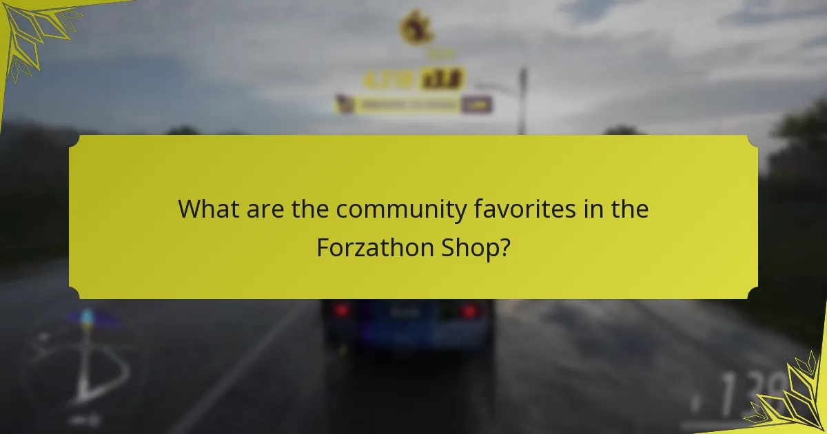 What are the community favorites in the Forzathon Shop?