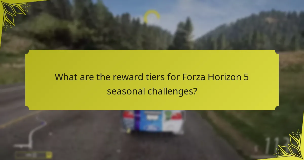 What are the reward tiers for Forza Horizon 5 seasonal challenges?