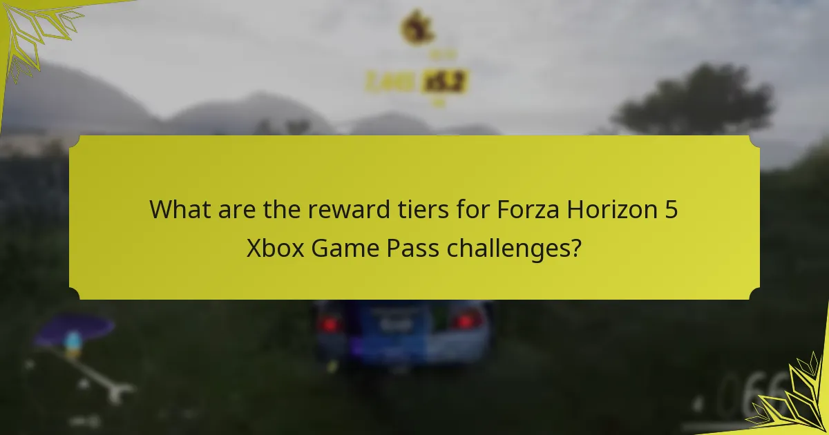 What are the reward tiers for Forza Horizon 5 Xbox Game Pass challenges?