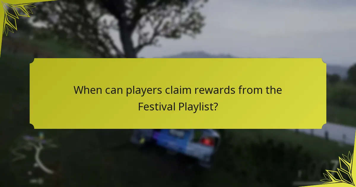 When can players claim rewards from the Festival Playlist?