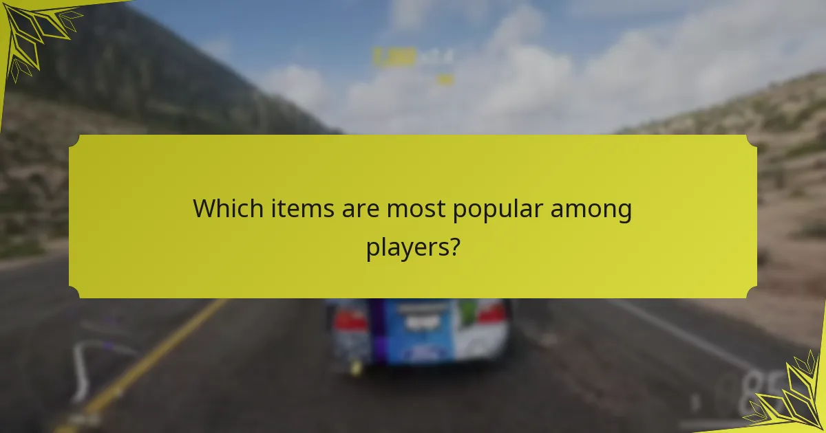 Which items are most popular among players?