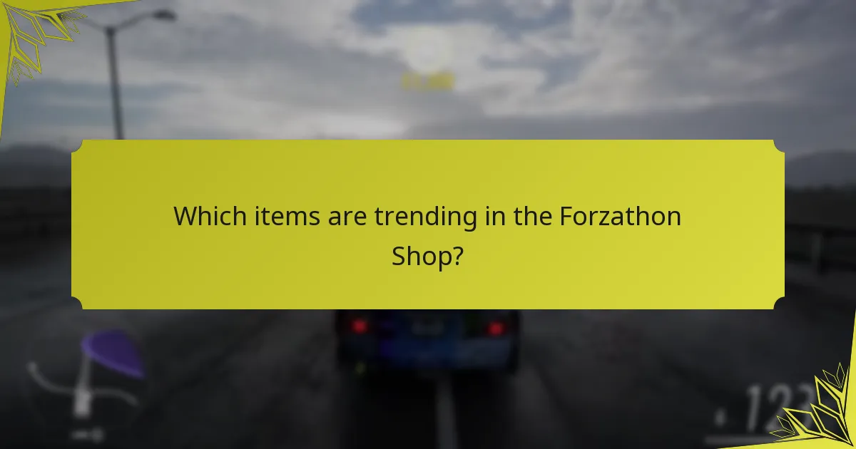 Which items are trending in the Forzathon Shop?